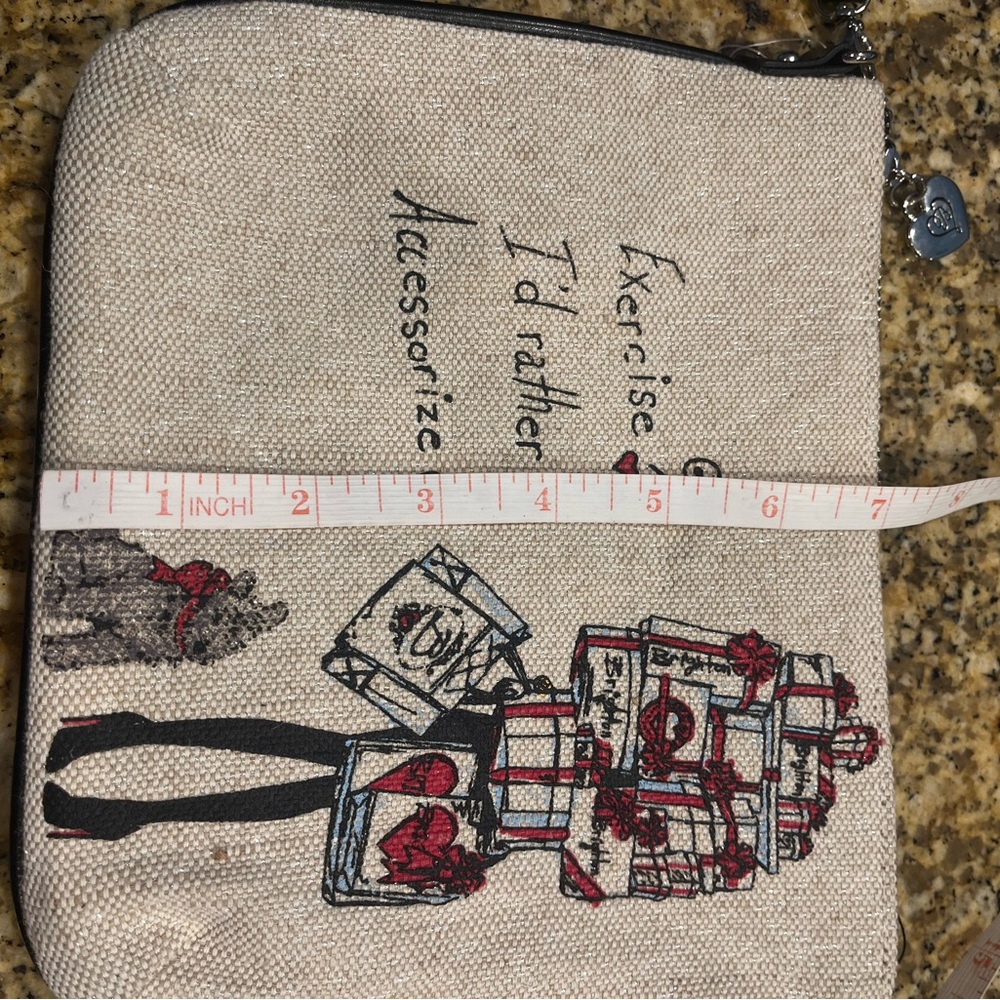 Brighton Small Canvas Exercise/Accessorize Crossbody Bag Dog Shopping - Picture 4 of 8